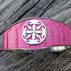 New Rustic Cuff Monique Pink Python Bracelet